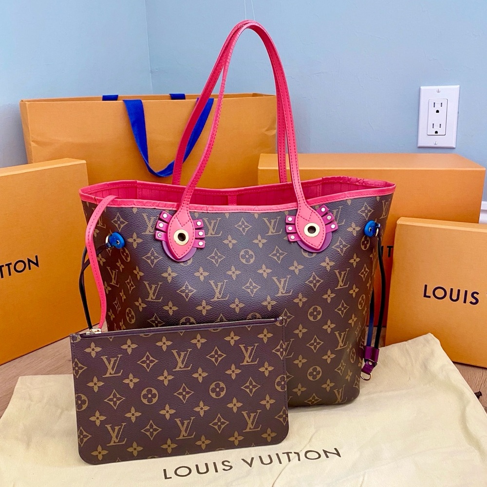🦩FLAMINGO NEVERFULL MM W/ POUCH!🦩 RARE New Bag! - Picture 2 of 16